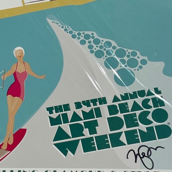 2011 Miami Art Deco Weekend Travel Print, by Nadia Payan, Sz 8 1/2" x 11" - Picture 2 of 4